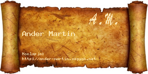 Ander Martin névjegykártya